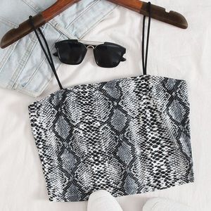Snakeskin print crop cami top